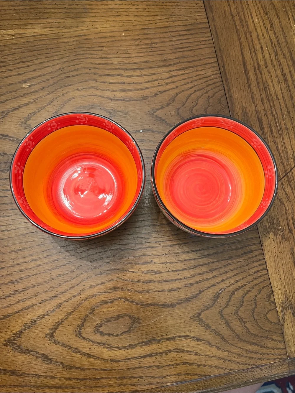 222 Fifth Nasreen Vibrant Orange Gradient Ceramic Bowls and‎ Mugs Set